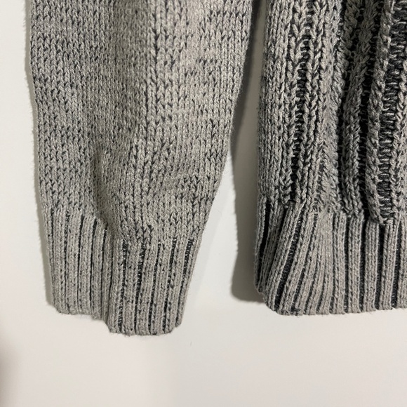 Citizen Wolf Chunky Knit Cardigan Elbow Patches Button Down Gray Size Large - Picture 4 of 8